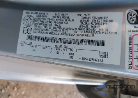 2019 Ford Fiesta Se from USA, damaged, VIN 3FADP4BJ7KM125030